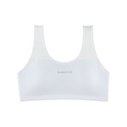 Kids Girls Seamless Training Bras Solid Color Soft Double Layer on Chest Sports Bras Lightweight Breathable Teens Underwear 10-14 Years